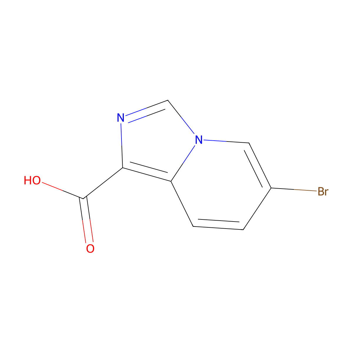 6-Bromoimidazo[1,5-a]pyridine-1-carboxylic acid molecular structure, CAS 1427405-61-5