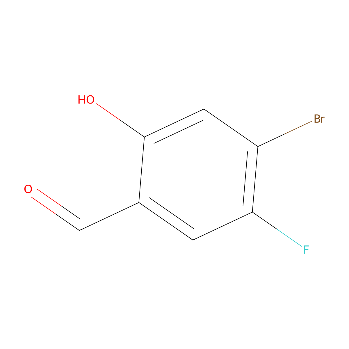 4-Bromo-5-fluoro-2-hydroxybenzaldehyde molecular structure, CAS 1427405-76-2