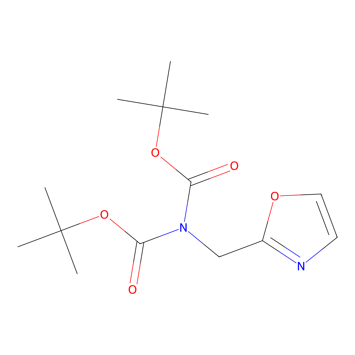 N-,N-diboc-Oxazol-2-yl-methylamine molecular structure, CAS 1427406-29-8