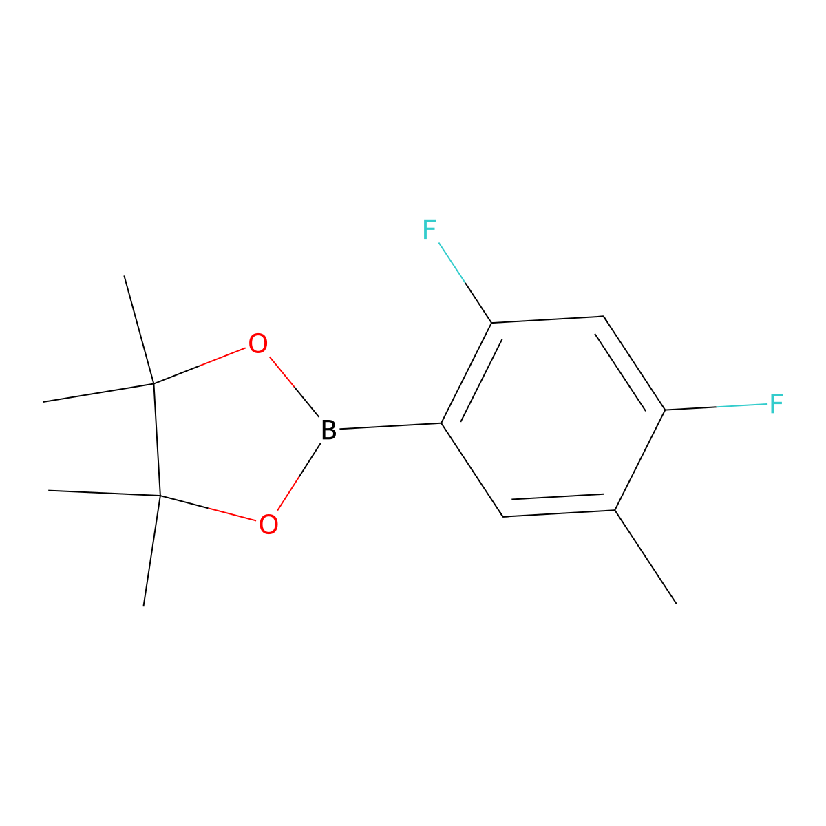 2-(2,4-Difluoro-5-methylphenyl)-4,4,5,5-tetramethyl-1,3,2-dioxaborolane molecular structure, CAS 1427407-71-3