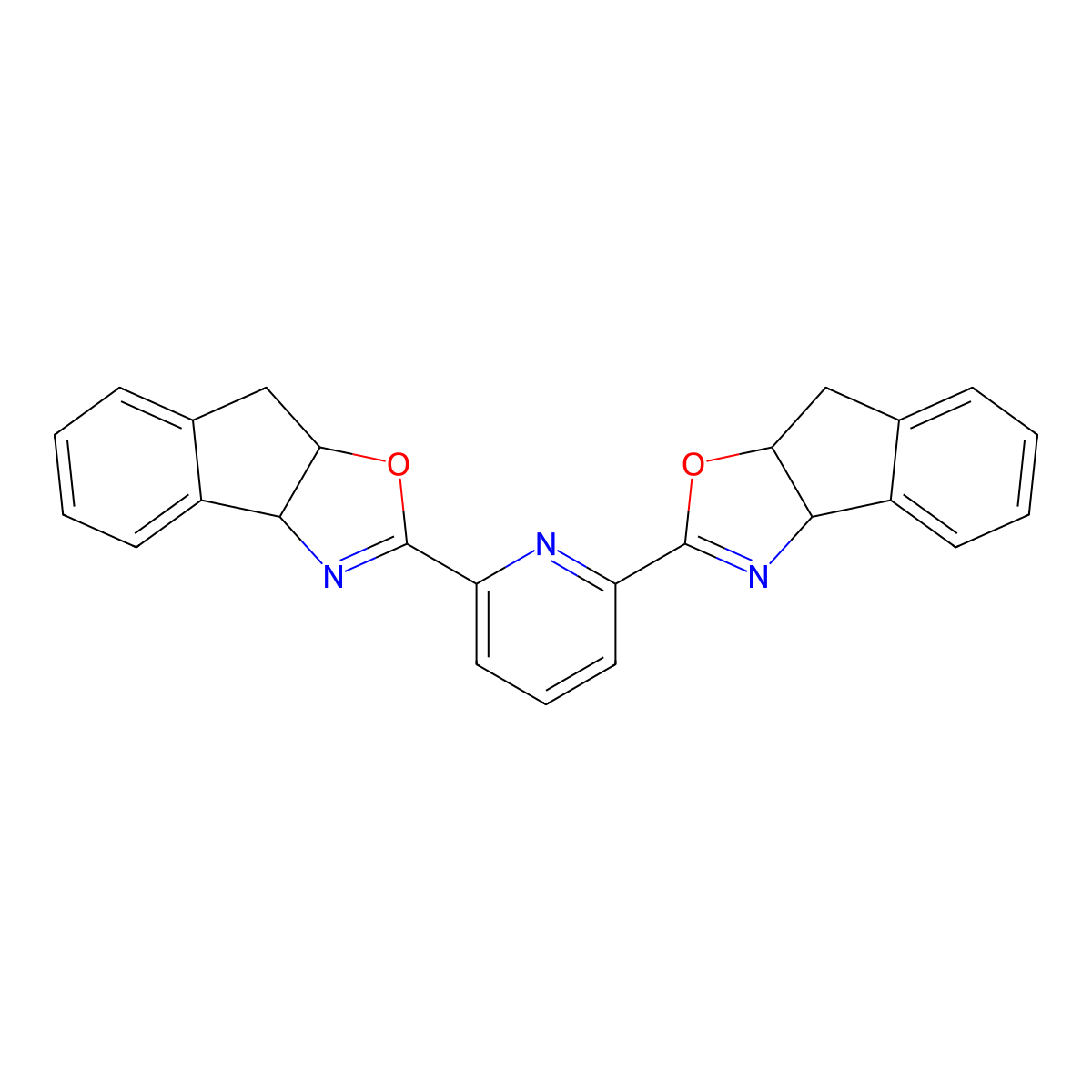 2,6-Bis((3AR,8AS)-8H-indeno(1,2-D)oxazo& molecular structure, CAS 1427408-77-2