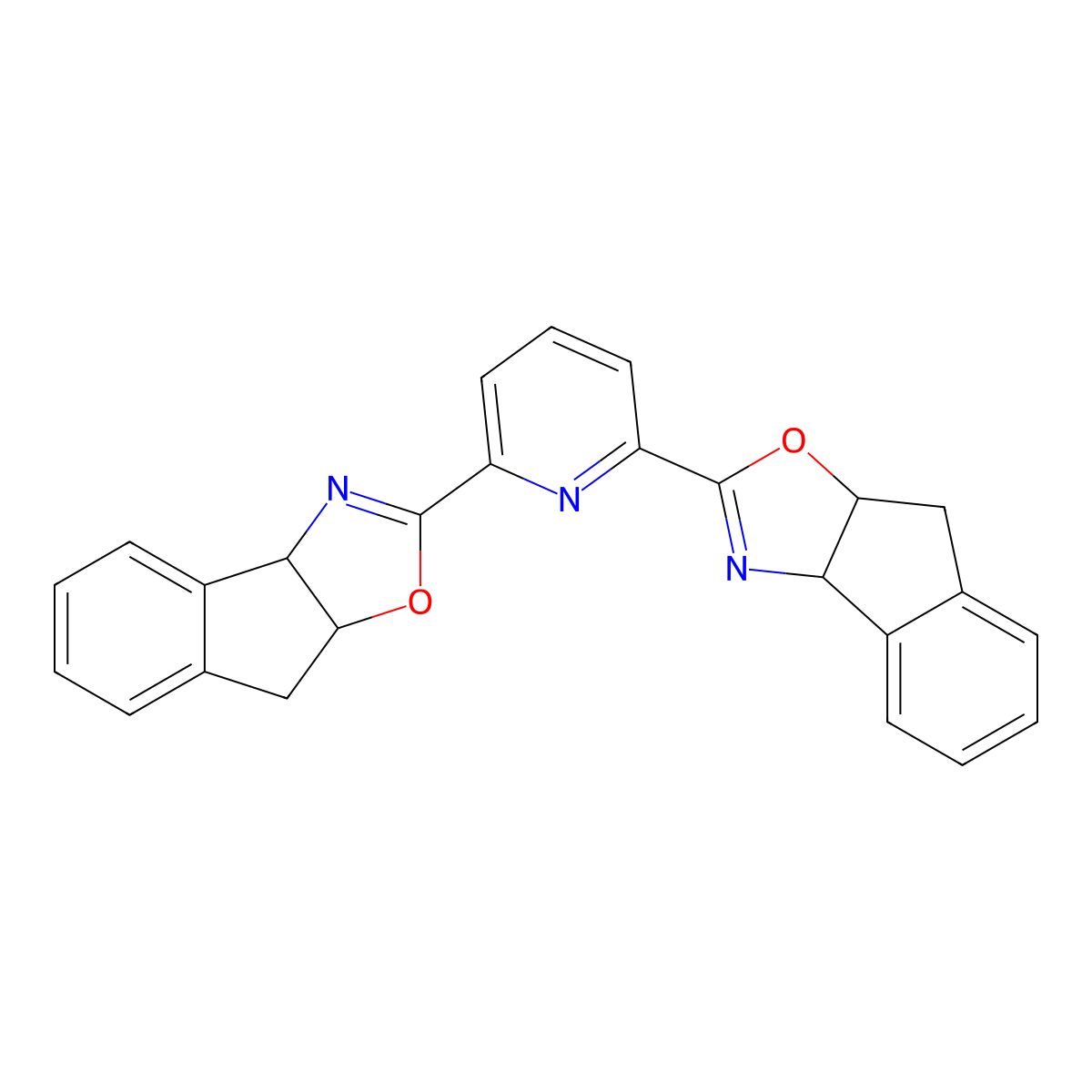 2,6-Bis((3AR,8AS)-8H-indeno(1,2-D)oxazo& molecular structure, CAS 1427408-77-2