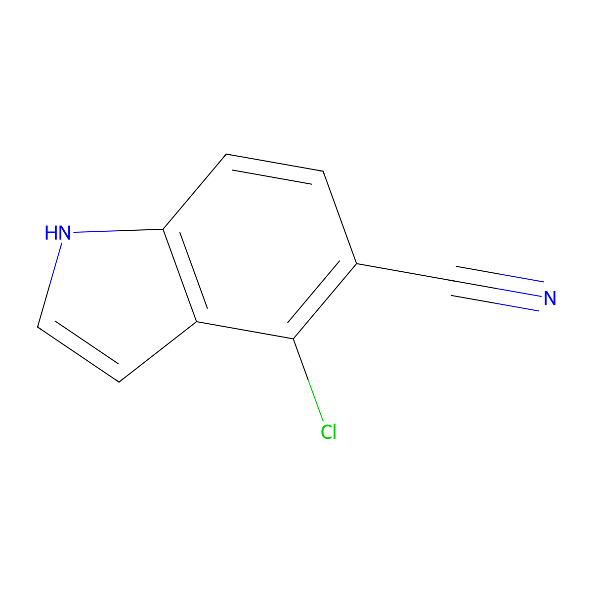 4-chloro-1H-indole-5-carbonitrile molecular structure, CAS 1427409-07-1