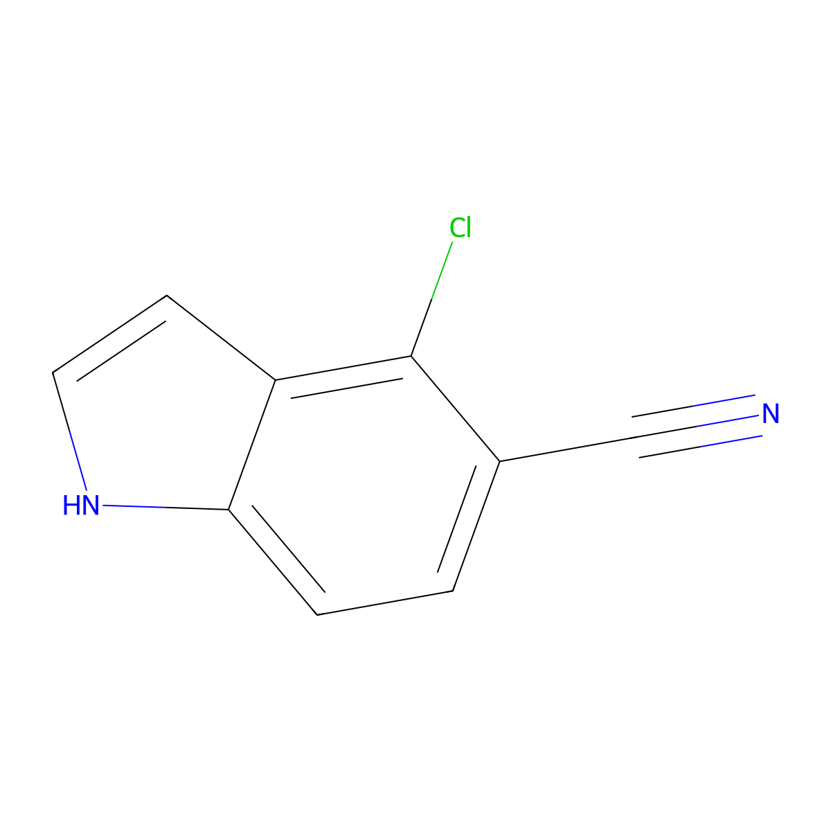4-chloro-1H-indole-5-carbonitrile molecular structure, CAS 1427409-07-1