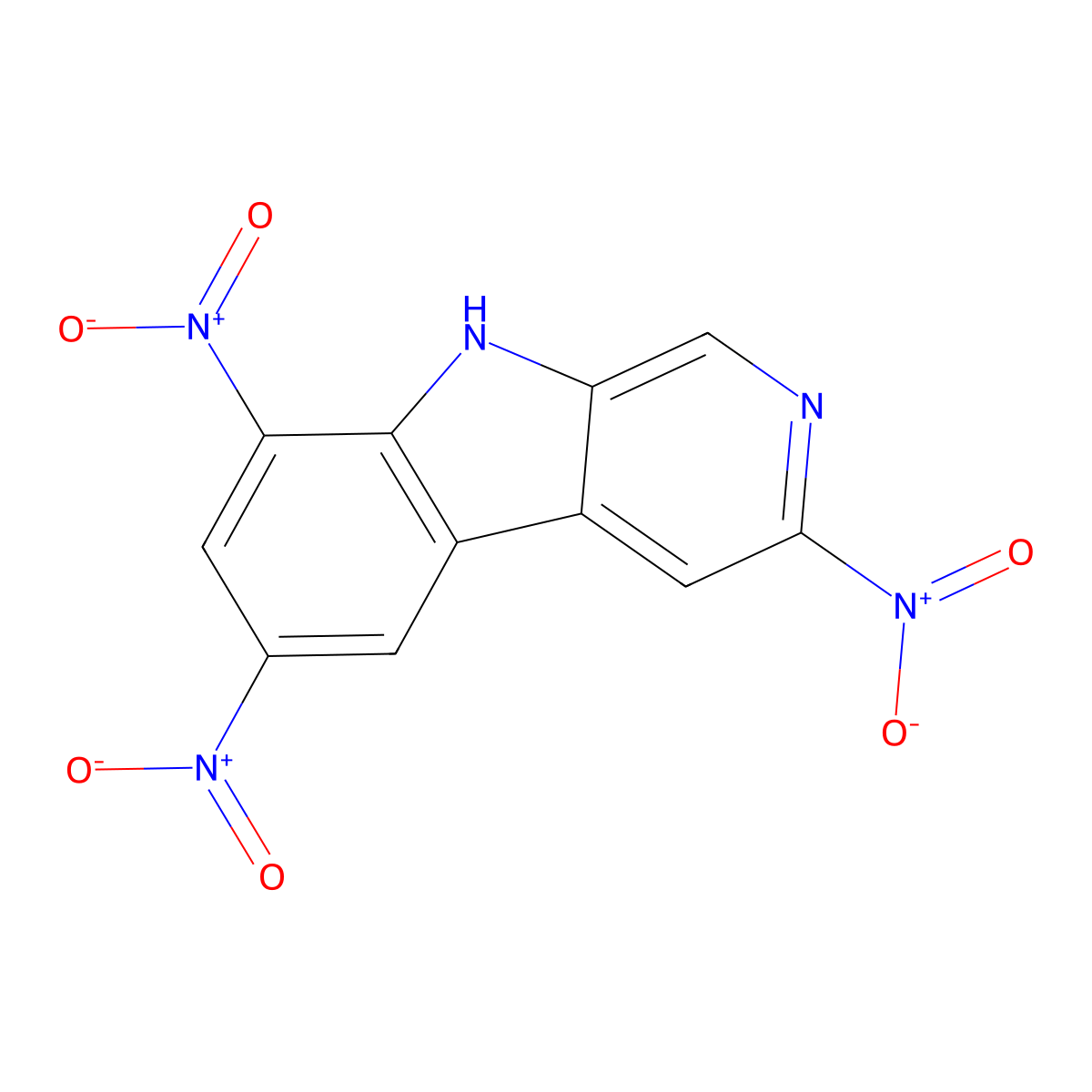 3,6,8-Trinitronorharman molecular structure, CAS 142741-09-1