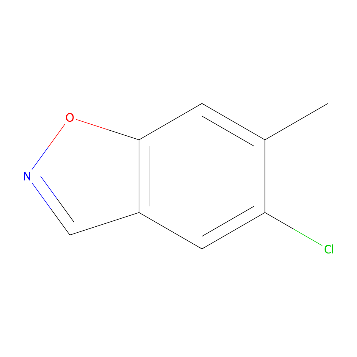 5-Chloro-6-methyl-1,2-benzoxazole molecular structure, CAS 1427412-60-9