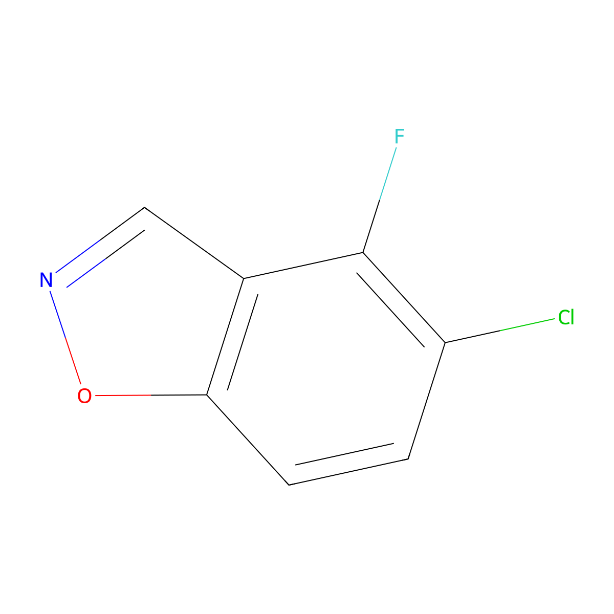 5-Chloro-4-fluoro-1,2-benzoxazole molecular structure, CAS 1427412-78-9