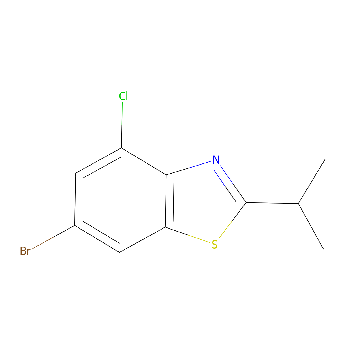 6-Bromo-4-chloro-2-(propan-2-YL)-1,3-benzothiazole molecular structure, CAS 1427412-87-0