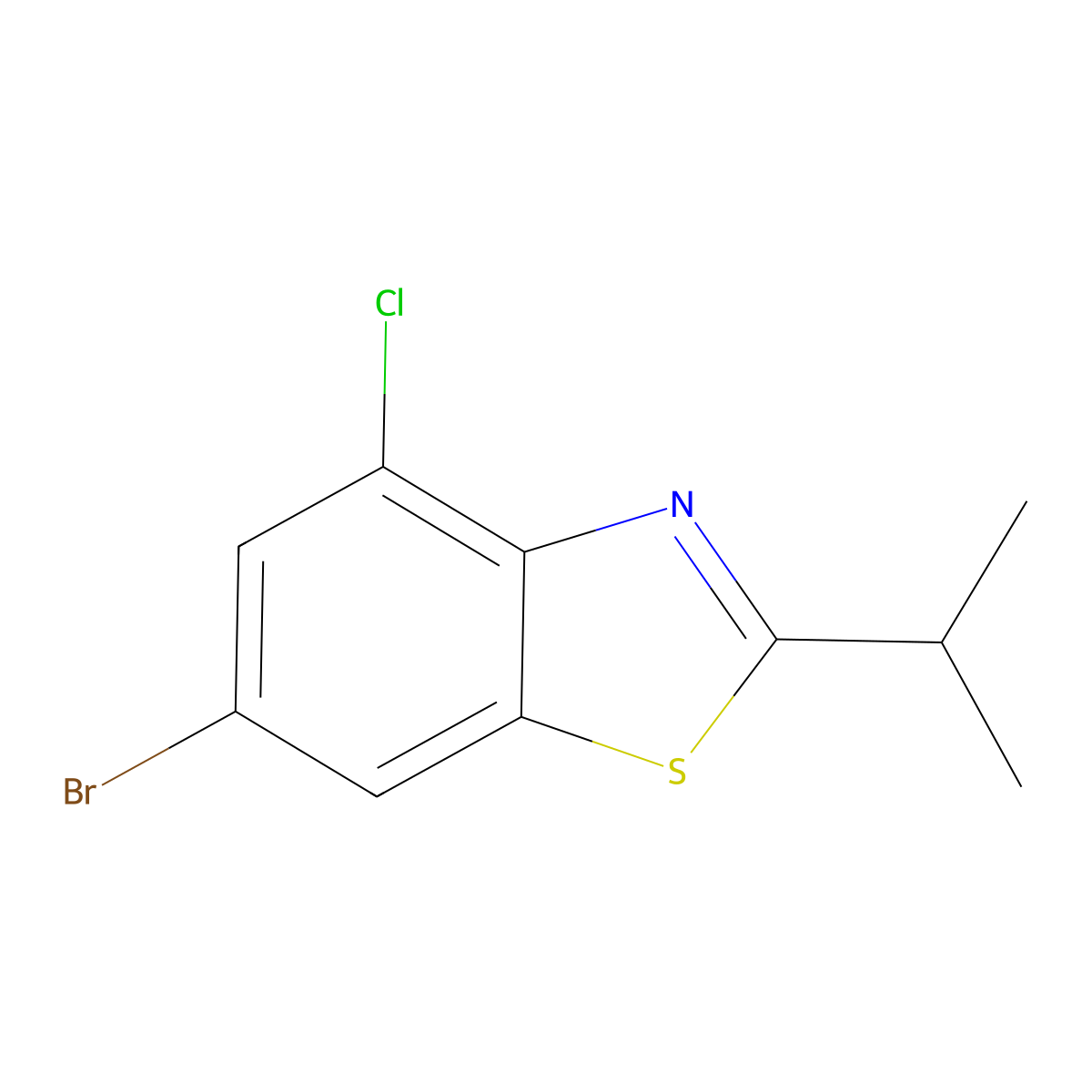 6-Bromo-4-chloro-2-(propan-2-YL)-1,3-benzothiazole molecular structure, CAS 1427412-87-0