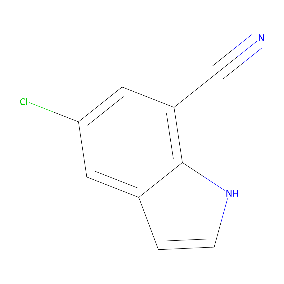 5-Chloro-1H-indole-7-carbonitrile molecular structure, CAS 1427413-36-2