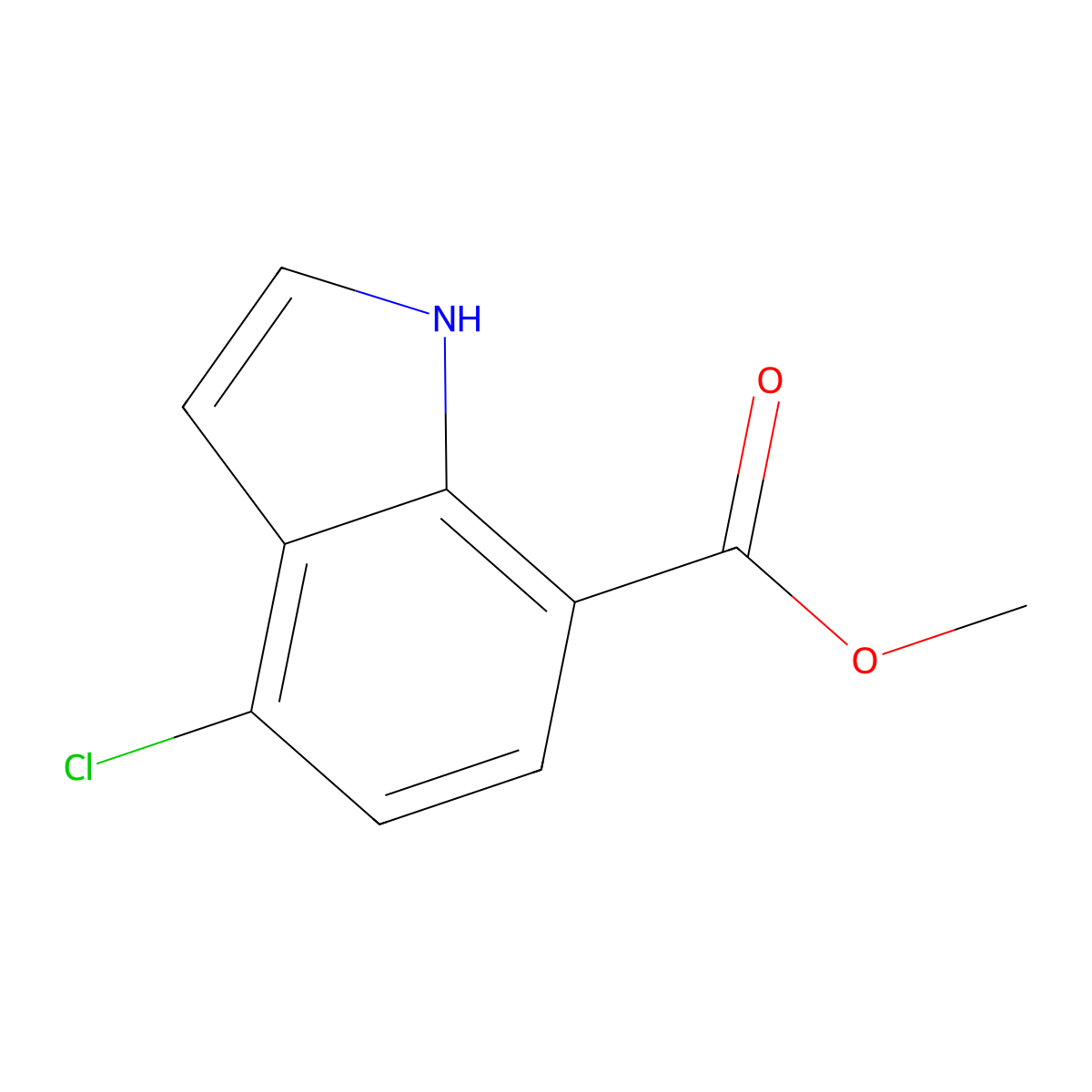 Methyl 4-chloro-1H-indole-7-carboxylate molecular structure, CAS 1427413-45-3