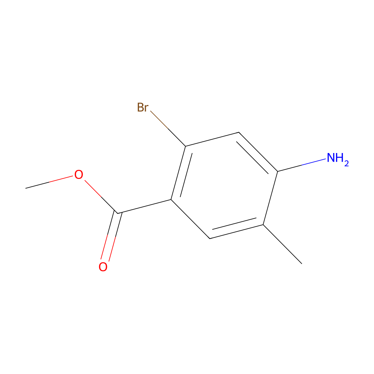 Methyl 4-amino-2-bromo-5-methylbenzoate molecular structure, CAS 1427413-76-0