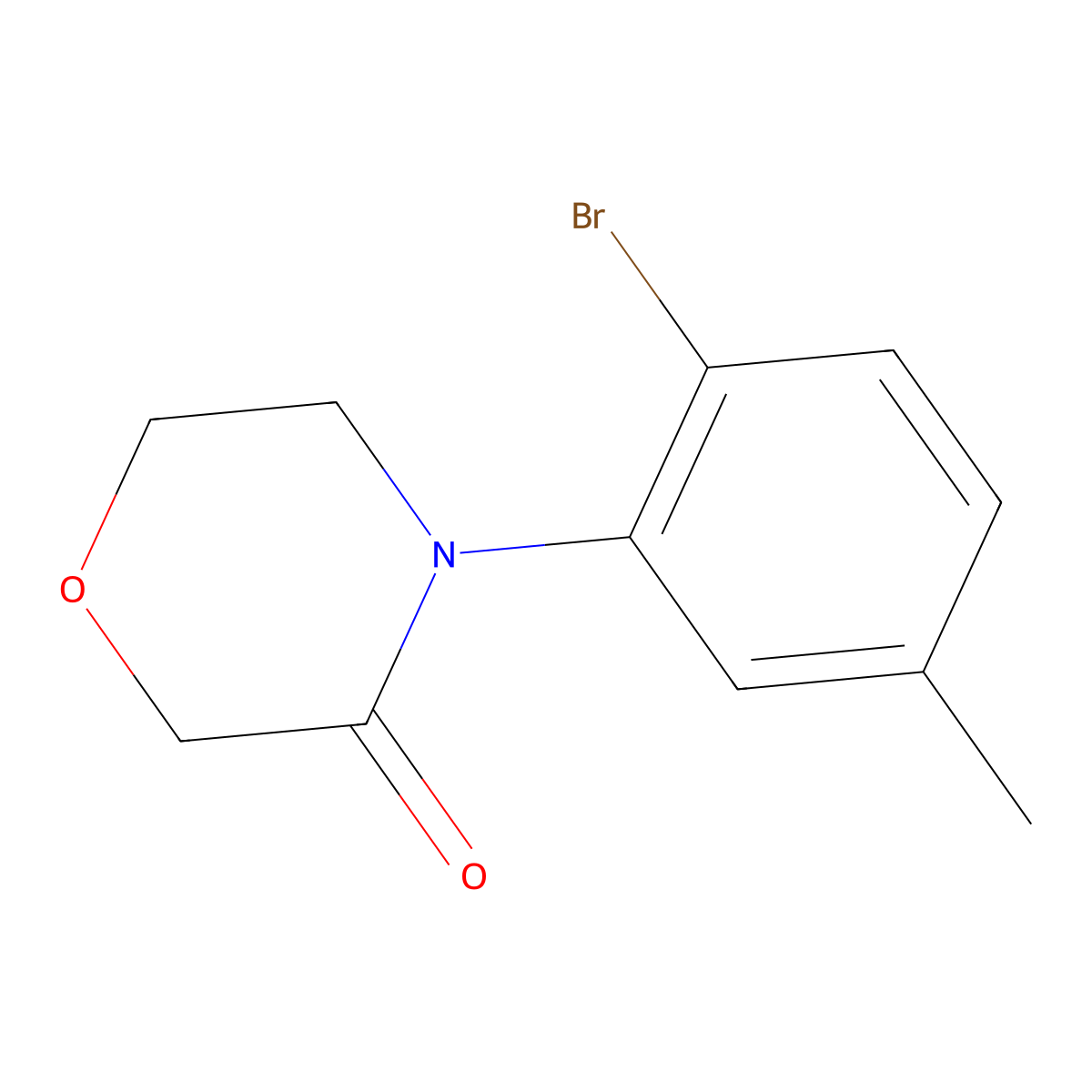 4-(2-Bromo-5-methylphenyl)morpholin-3-one molecular structure, CAS 1427413-84-0