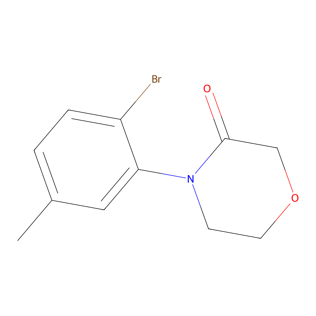 4-(2-Bromo-5-methylphenyl)morpholin-3-one molecular structure, CAS 1427413-84-0