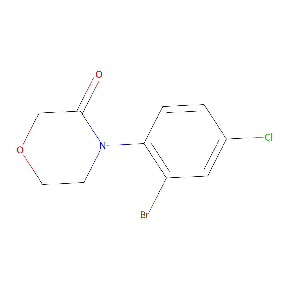 4-(2-Bromo-4-chlorophenyl)morpholin-3-one molecular structure, CAS 1427413-90-8