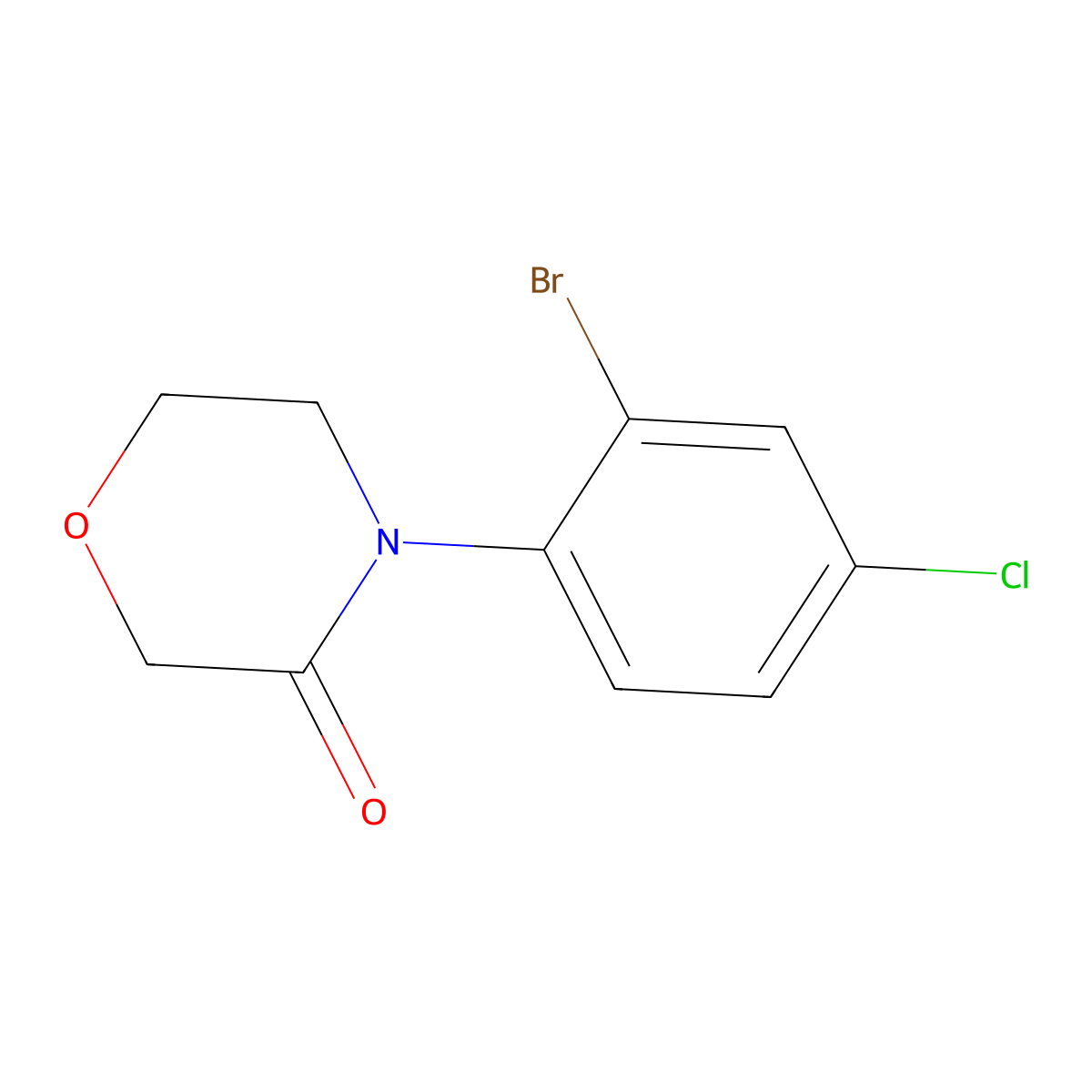 4-(2-Bromo-4-chlorophenyl)morpholin-3-one molecular structure, CAS 1427413-90-8