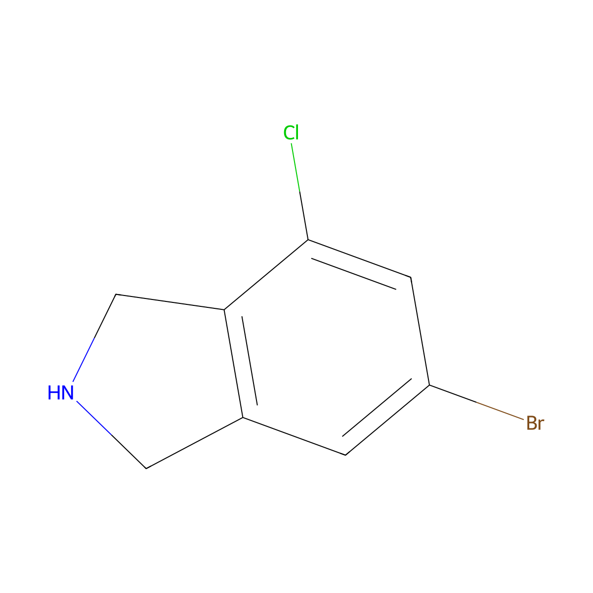 6-Bromo-4-chloroisoindoline molecular structure, CAS 1427415-81-3