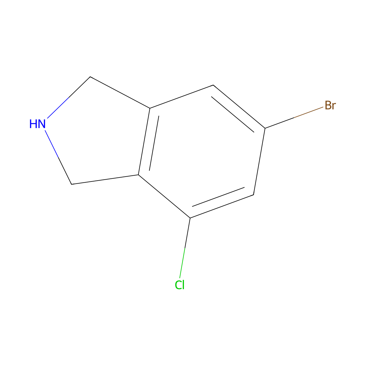 6-Bromo-4-chloroisoindoline molecular structure, CAS 1427415-81-3