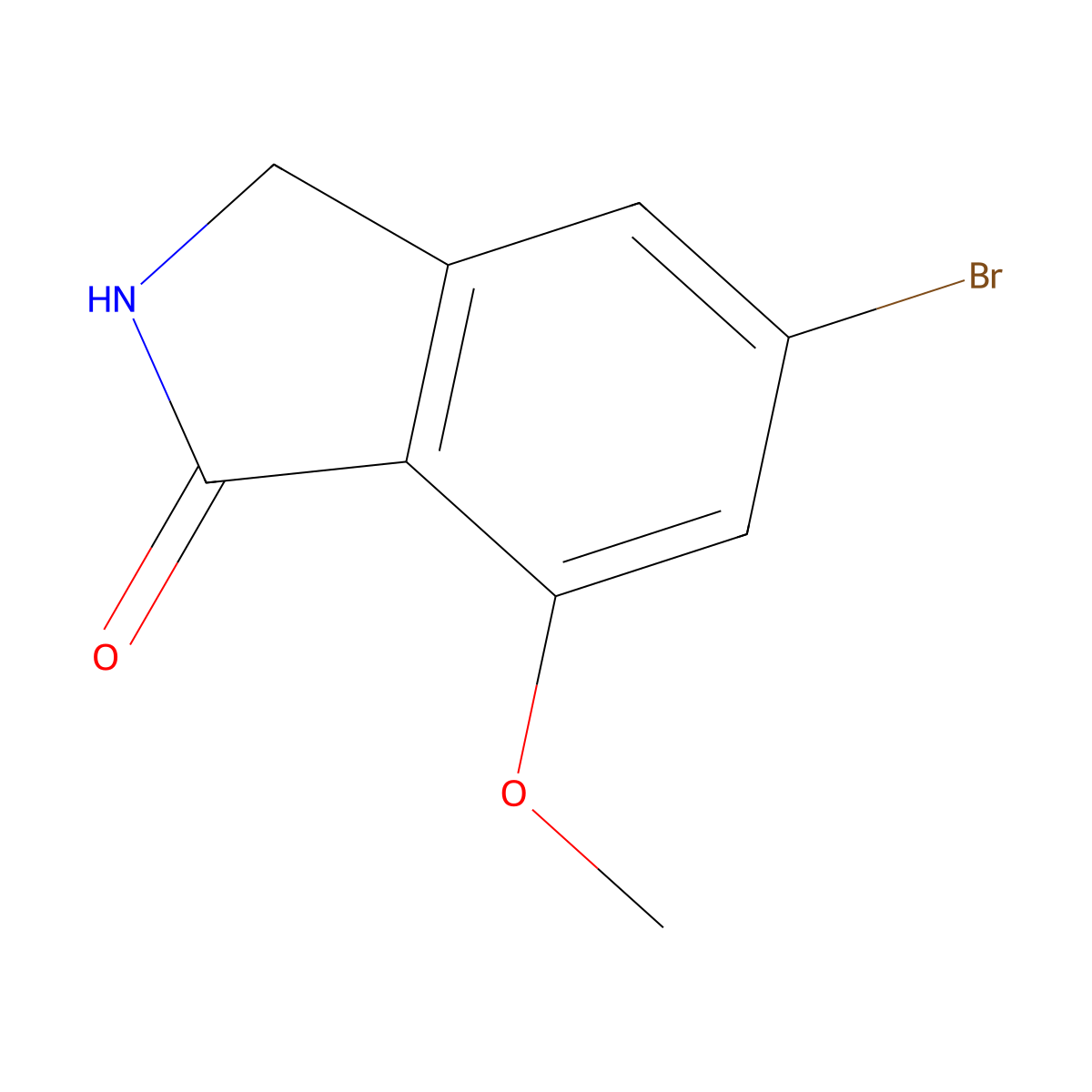 5-Bromo-7-methoxyisoindolin-1-one molecular structure, CAS 1427416-09-8