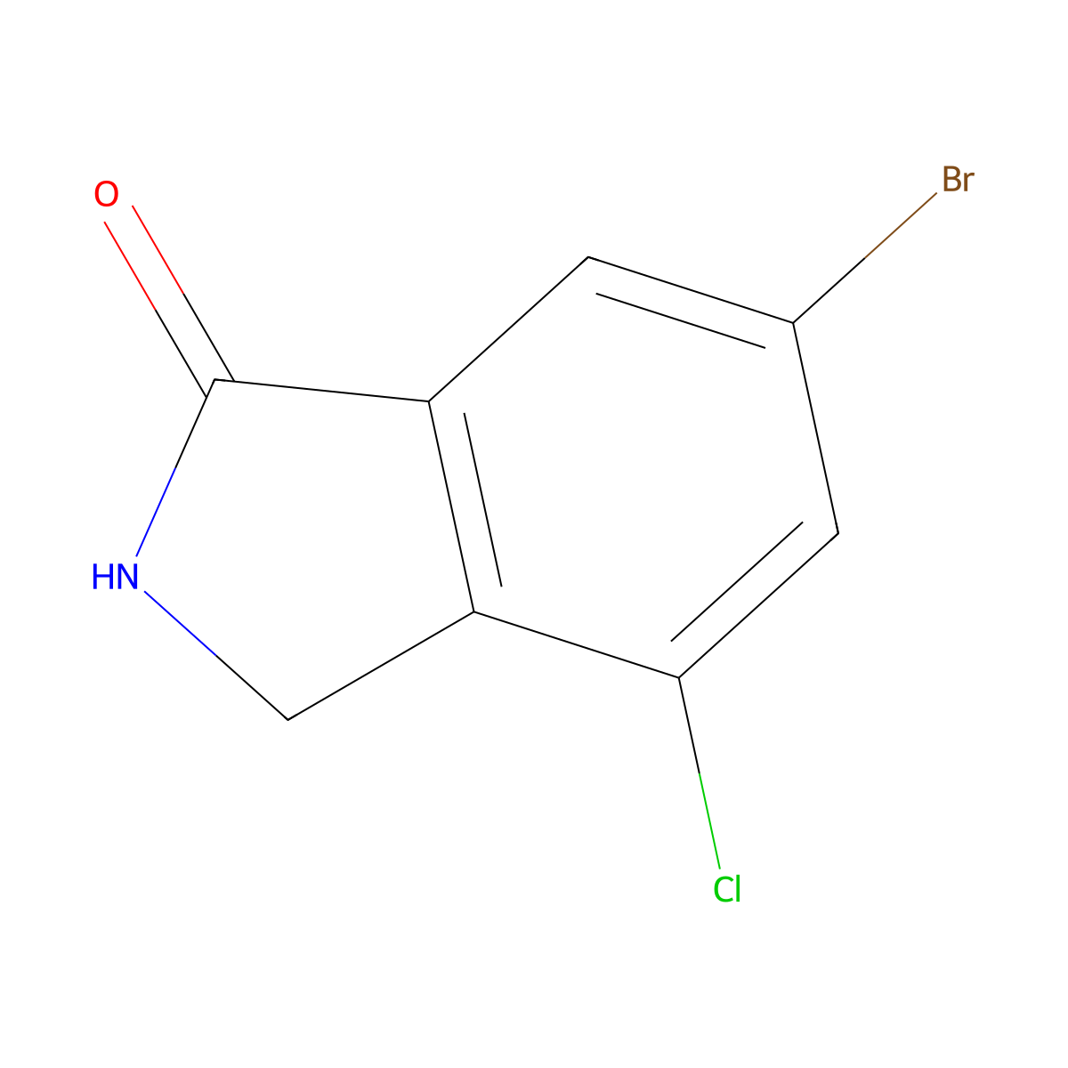 6-Bromo-4-chloroisoindolin-1-one molecular structure, CAS 1427416-60-1