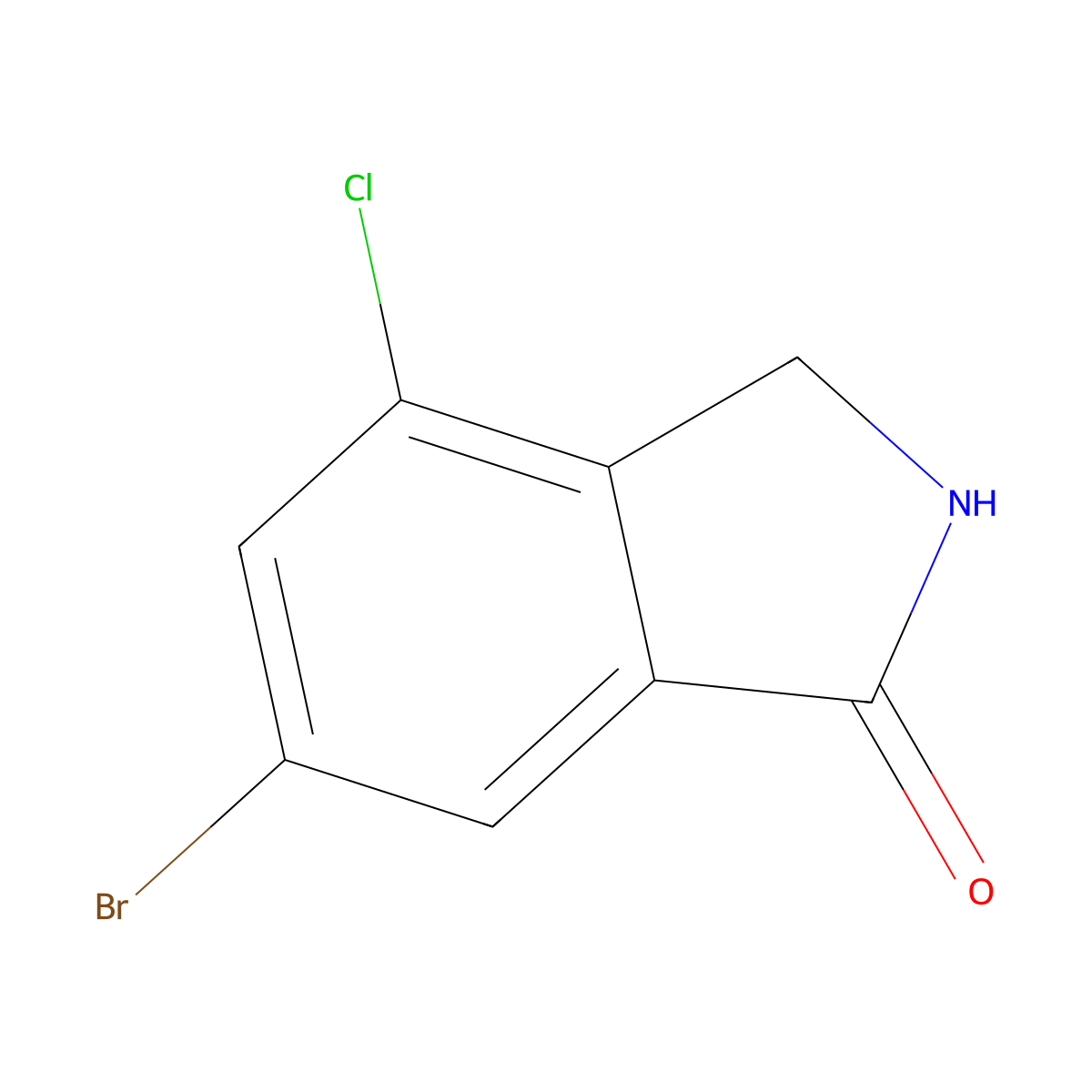 6-Bromo-4-chloroisoindolin-1-one molecular structure, CAS 1427416-60-1