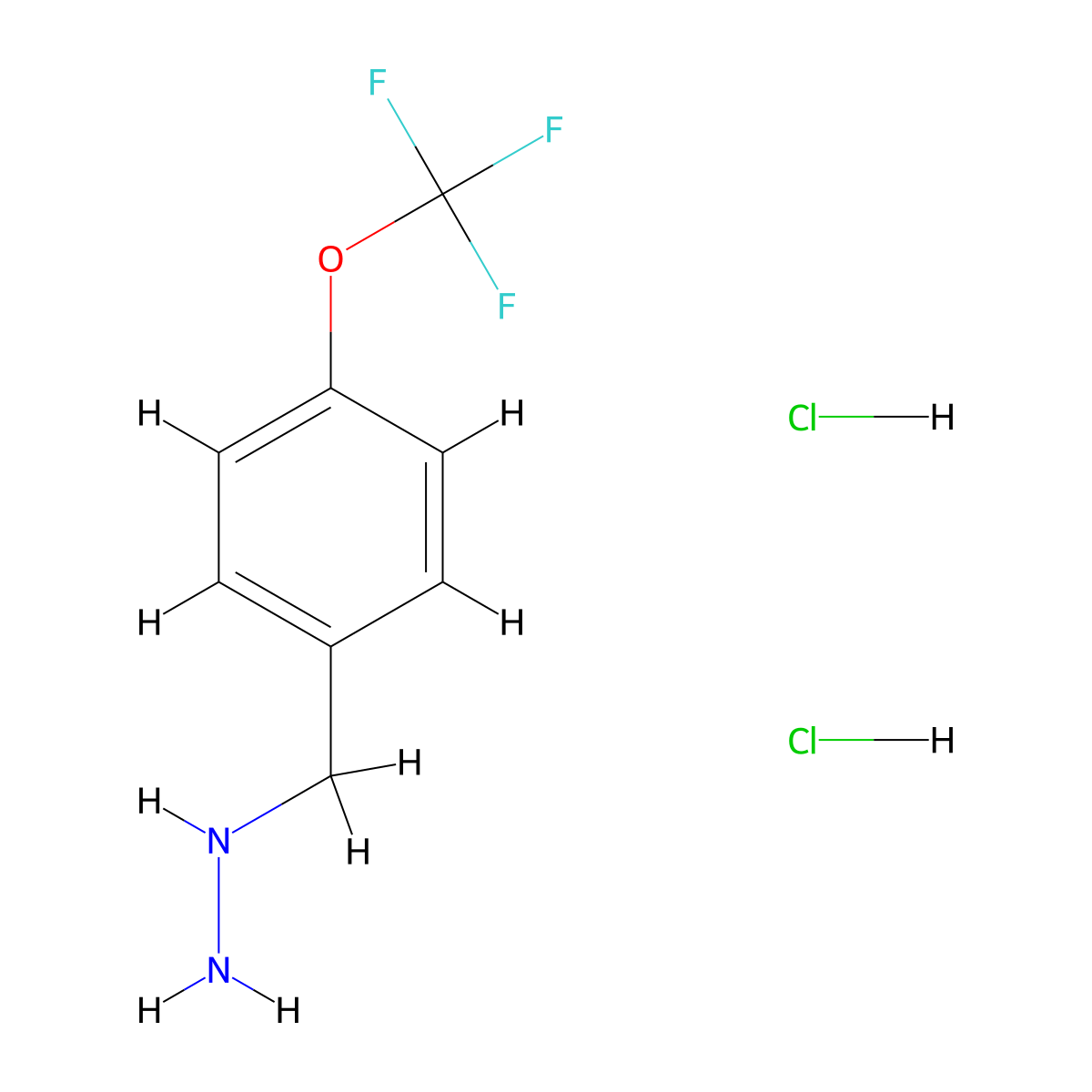 (4-(Trifluoromethoxy)benzyl)hydrazine dihydrochloride molecular structure, CAS 1427416-69-0