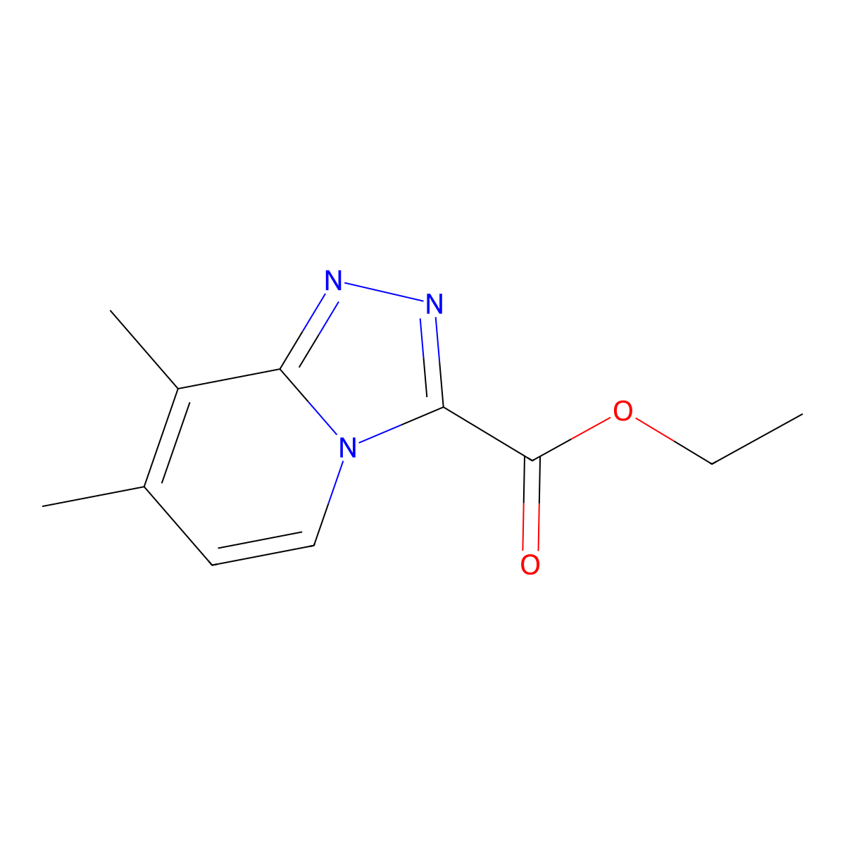 Ethyl 7,8-dimethyl-(1,2,4)triazolo(4,3-a)pyridine-3-carboxylate molecular structure, CAS 1427416-71-4