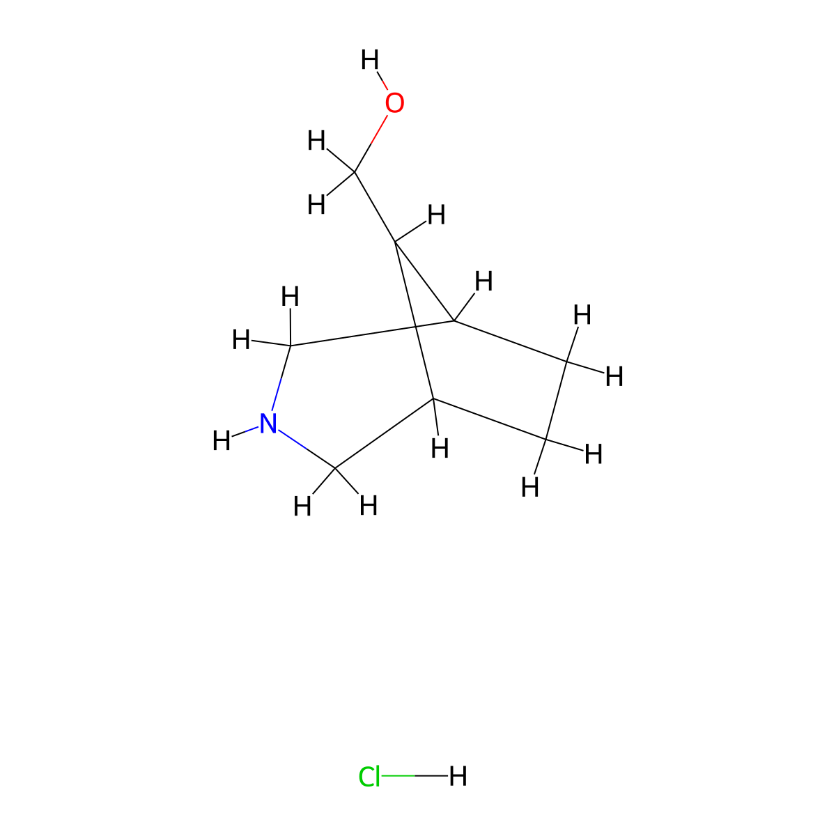 {3-Azabicyclo[3.2.1]octan-8-yl}methanol hydrochloride molecular structure, CAS 1427416-73-6