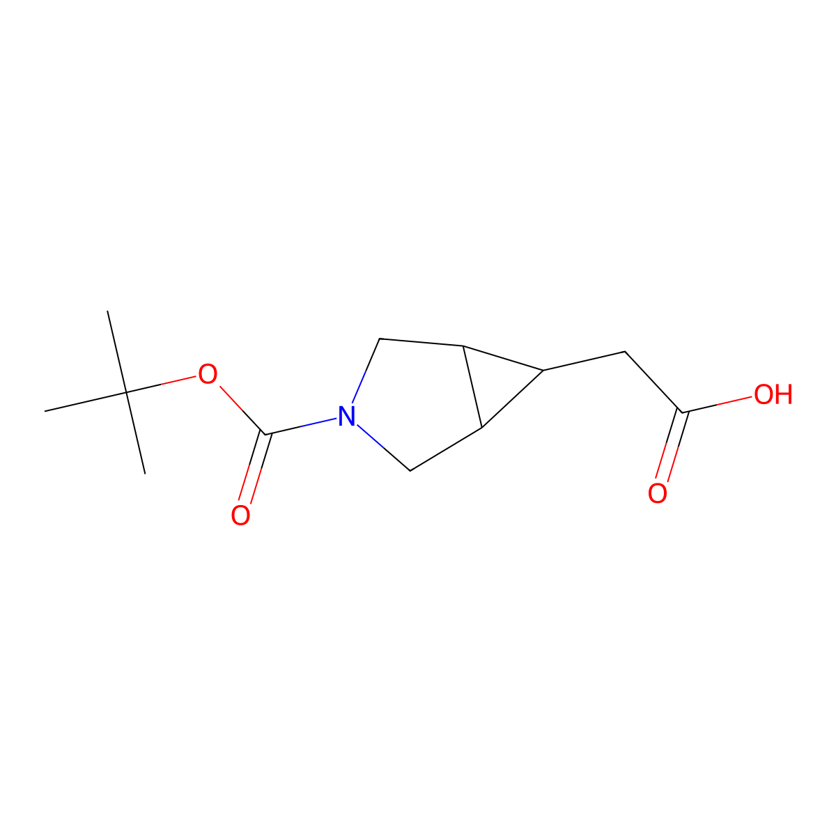 2-(3-(tert-Butoxycarbonyl)-3-azabicyclo[3.1.0]hexan-6-yl)acetic acid molecular structure, CAS 1427417-17-1