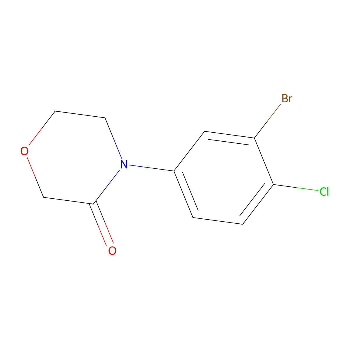 4-(3-Bromo-4-chlorophenyl)morpholin-3-one molecular structure, CAS 1427417-42-2