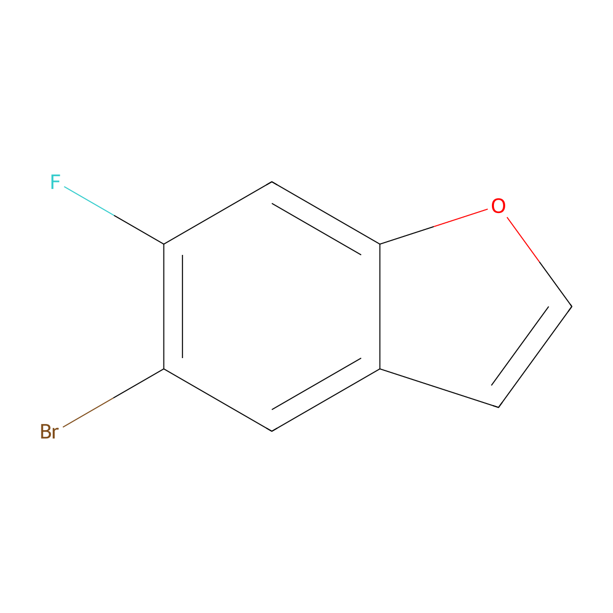 5-Bromo-6-fluoro-1-benzofuran molecular structure, CAS 1427417-54-6