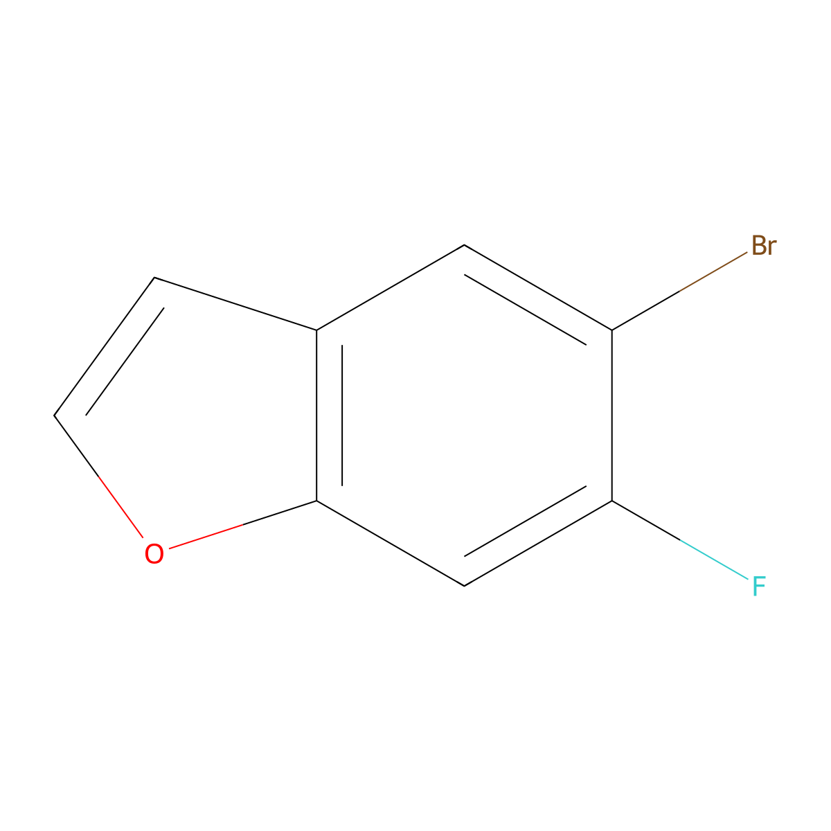 5-Bromo-6-fluoro-1-benzofuran molecular structure, CAS 1427417-54-6