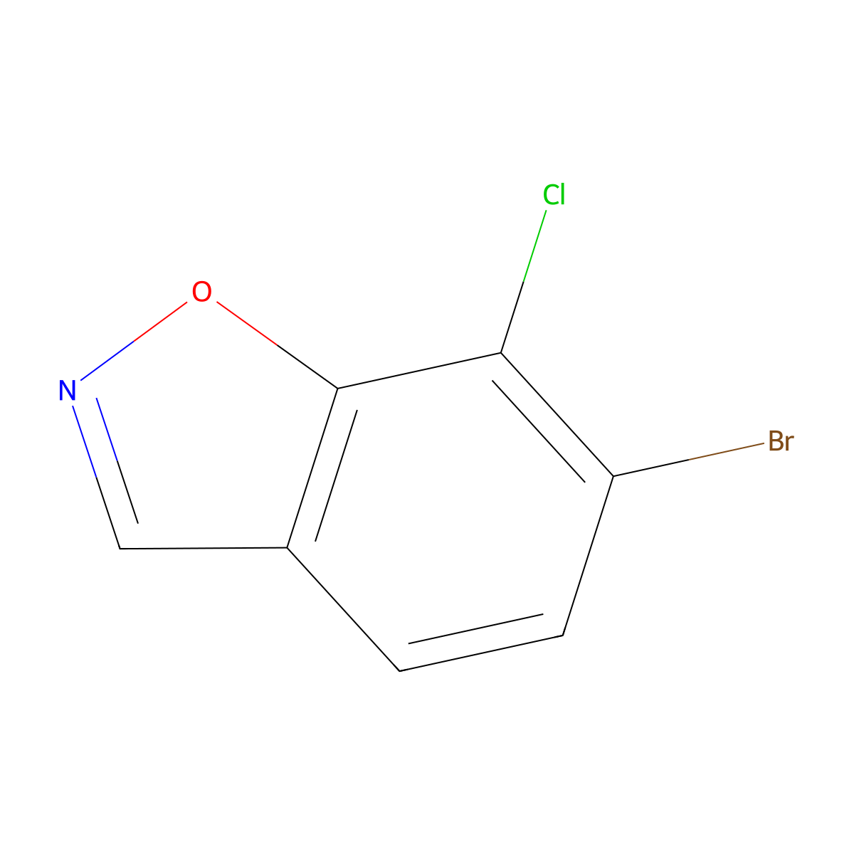 6-Bromo-7-chloro-1,2-benzoxazole molecular structure, CAS 1427417-88-6