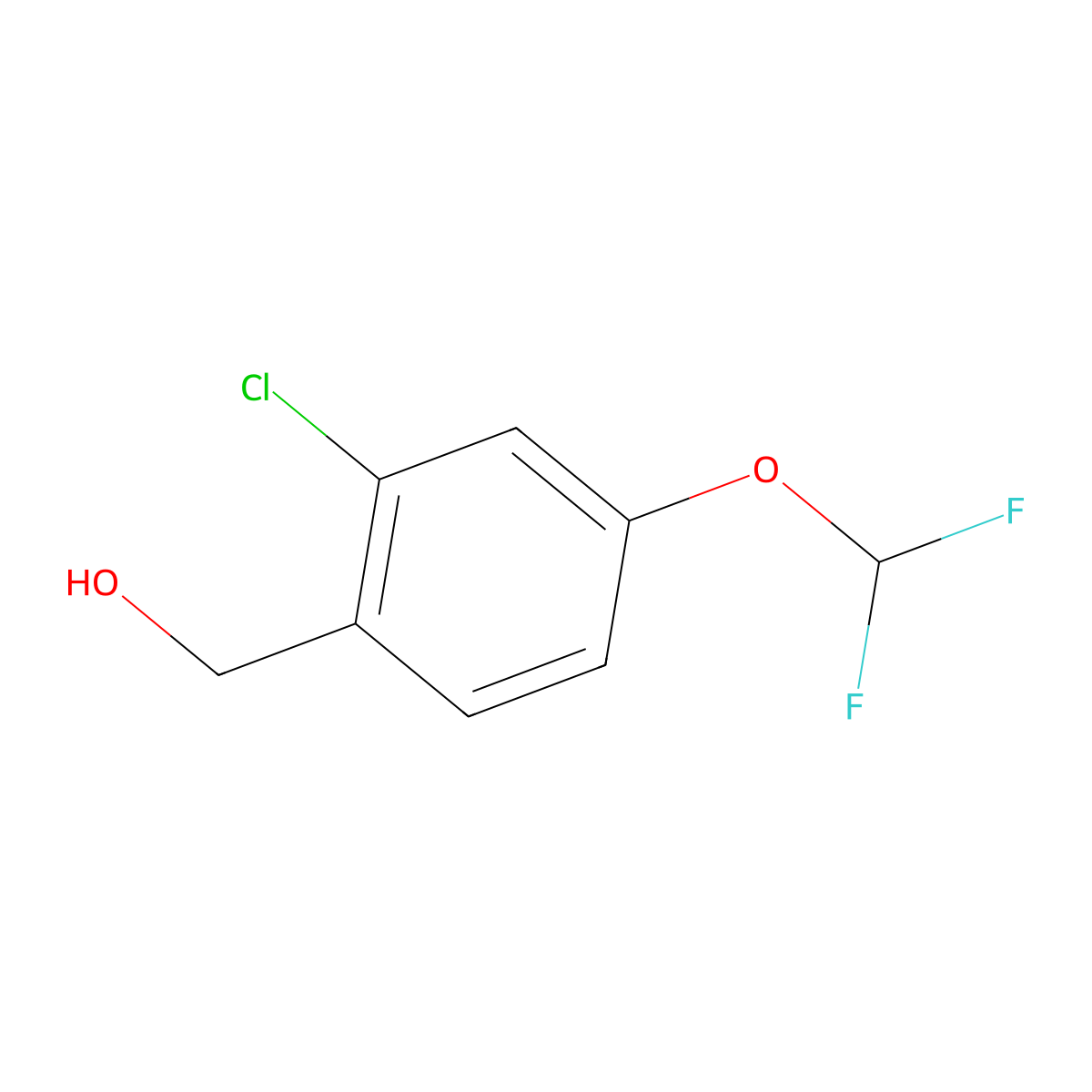 (2-Chloro-4-(difluoromethoxy)phenyl)methanol molecular structure, CAS 1427417-93-3