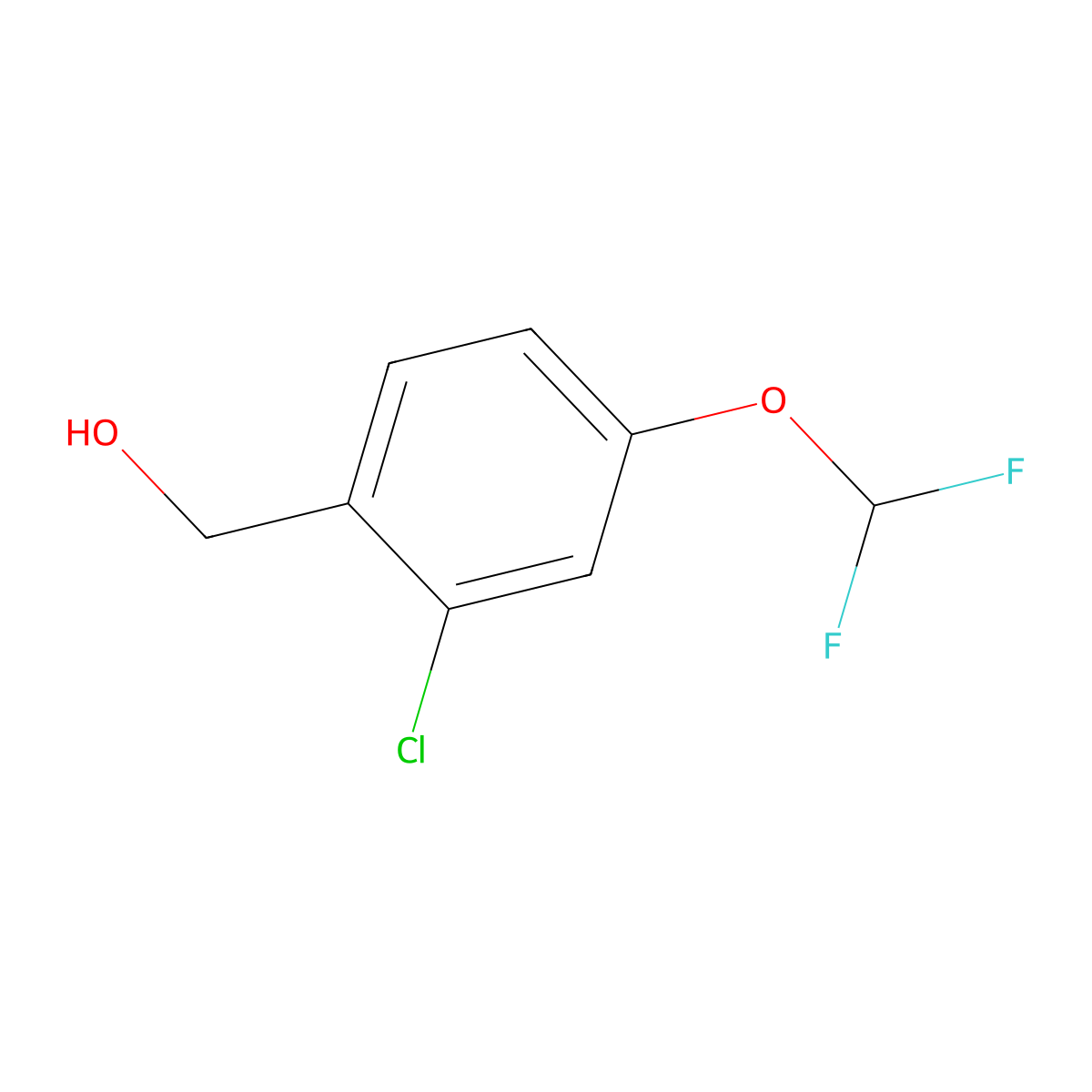 (2-Chloro-4-(difluoromethoxy)phenyl)methanol molecular structure, CAS 1427417-93-3