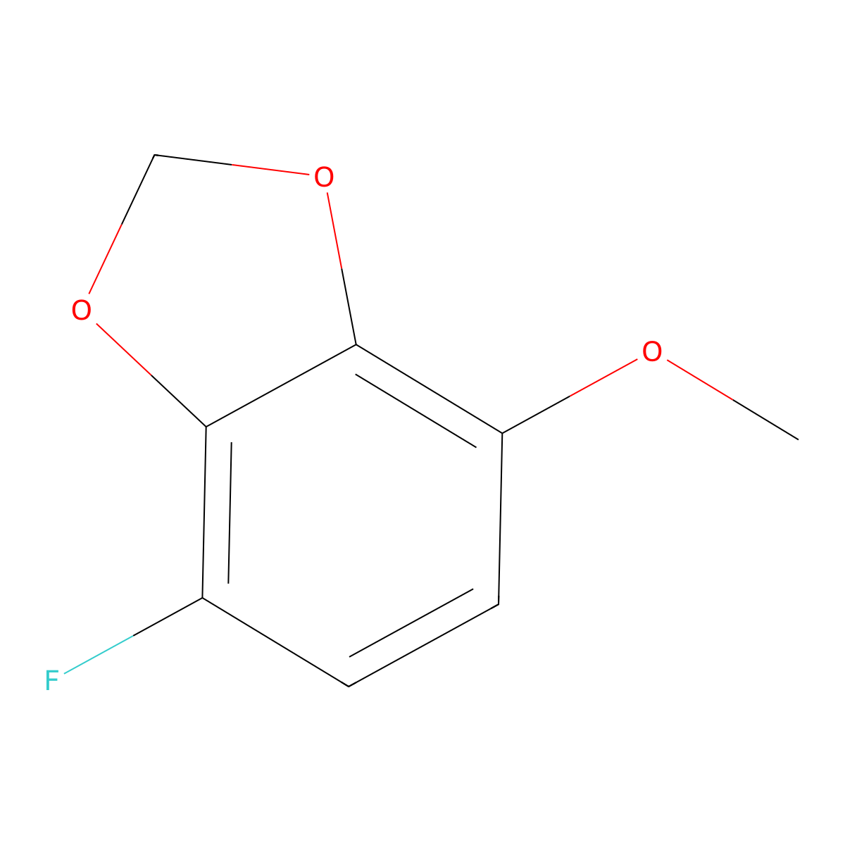 1,3-Benzodioxole, 4-fluoro-7-methoxy- molecular structure, CAS 1427418-03-8