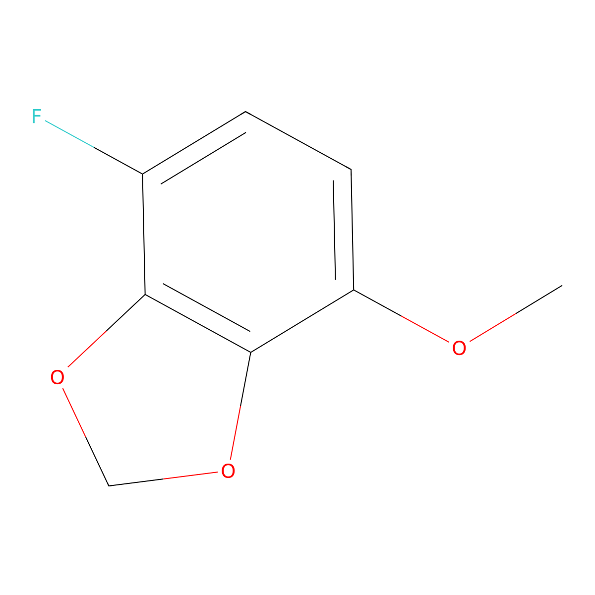 1,3-Benzodioxole, 4-fluoro-7-methoxy- molecular structure, CAS 1427418-03-8