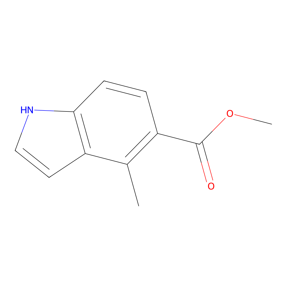methyl 4-methyl-1H-indole-5-carboxylate molecular structure, CAS 1427418-20-9