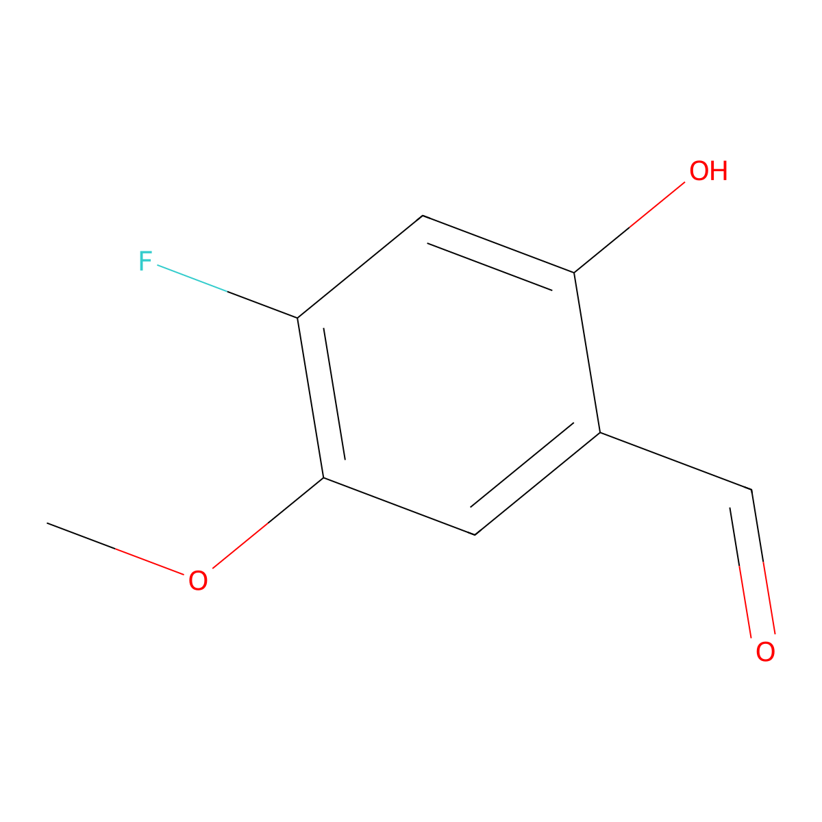 4-Fluoro-2-hydroxy-5-methoxybenzaldehyde molecular structure, CAS 1427418-30-1
