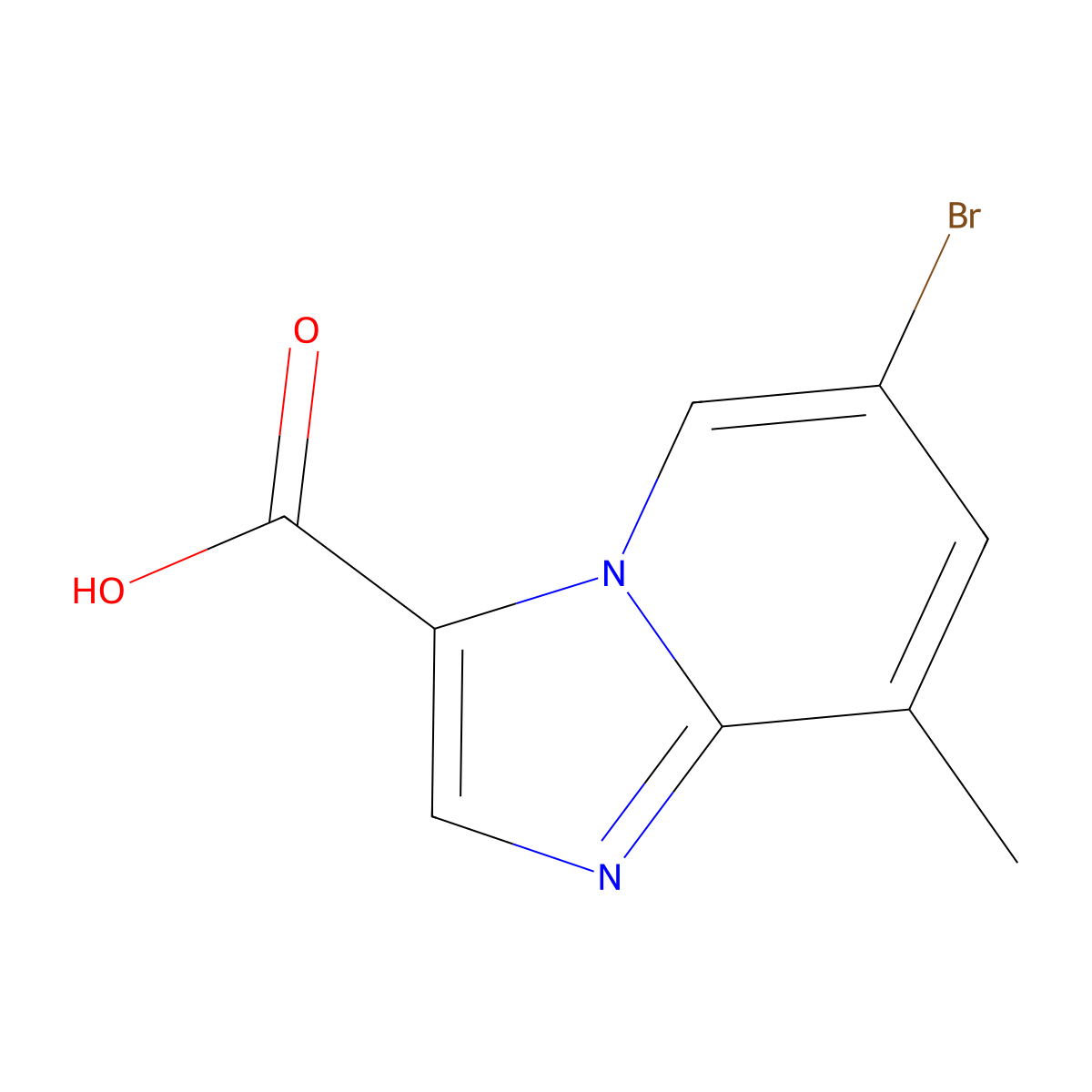 6-Bromo-8-methylimidazo[1,2-a]pyridine-3-carboxylic acid molecular structure, CAS 1427418-35-6