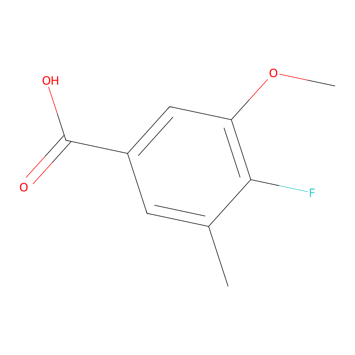 4-Fluoro-3-methoxy-5-methylbenzoic acid molecular structure, CAS 1427418-74-3