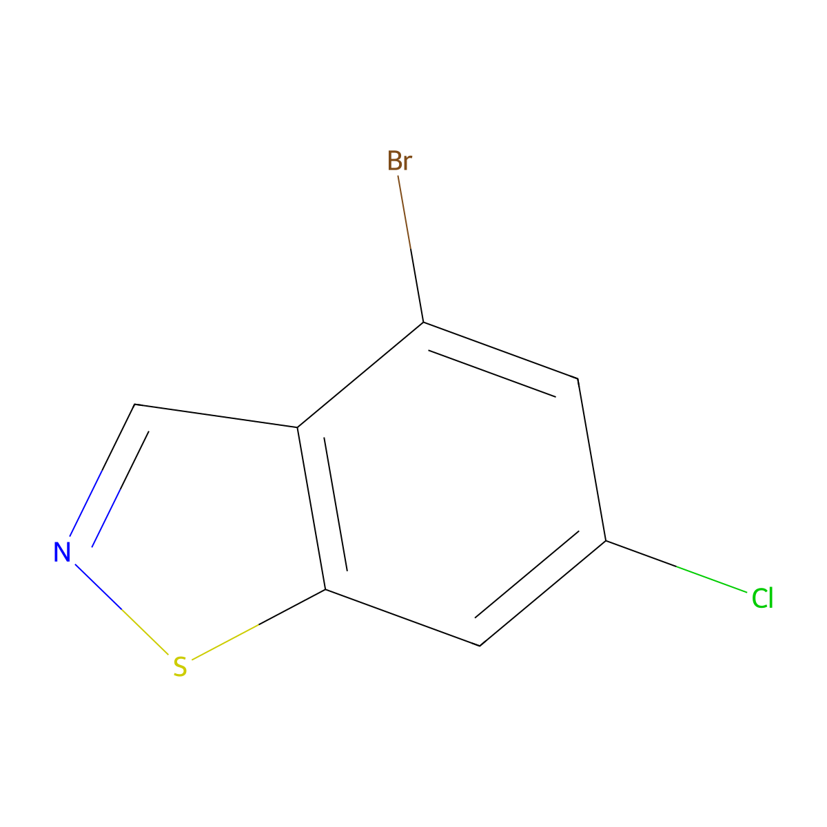 4-Bromo-6-chloro-1,2-benzothiazole molecular structure, CAS 1427419-08-6