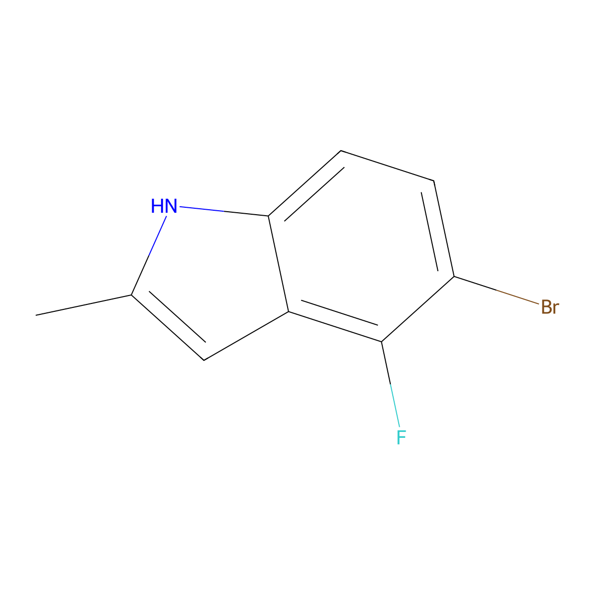 5-Bromo-4-fluoro-2-methyl-1H-indole molecular structure, CAS 1427419-10-0