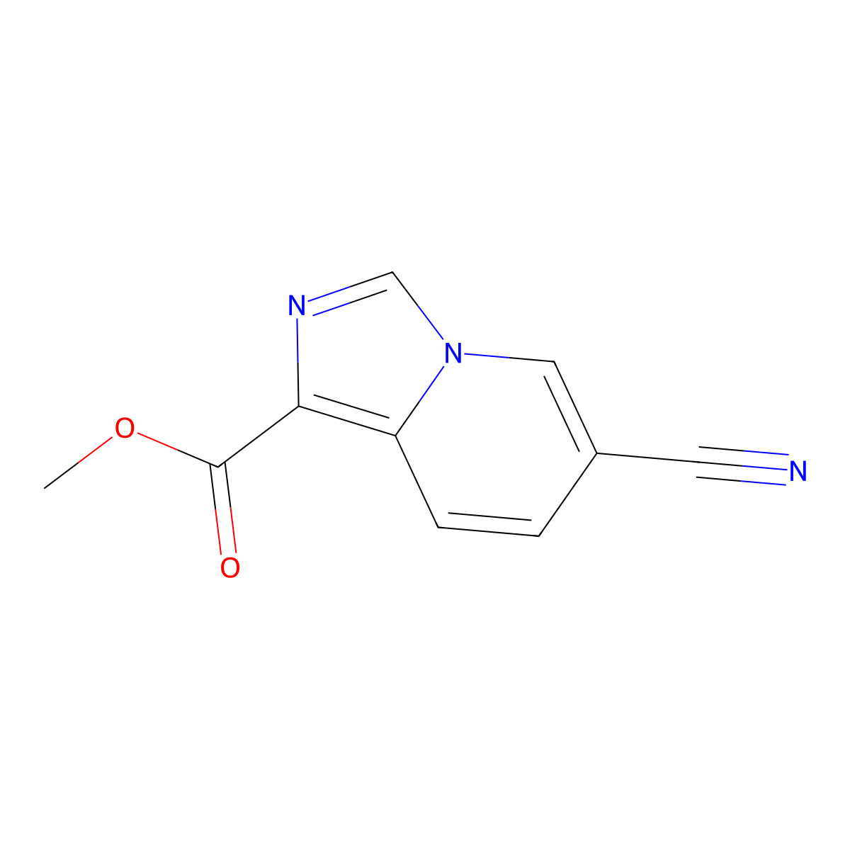 Methyl 6-cyanoimidazo(1,5-a)pyridine-1-carboxylate molecular structure, CAS 1427419-15-5