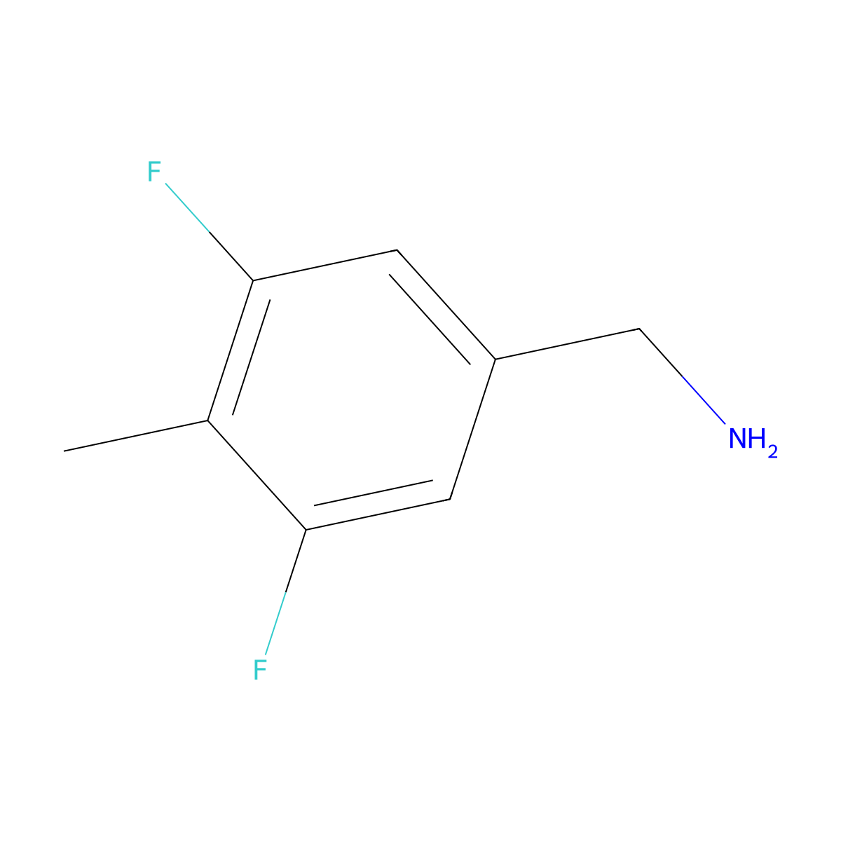 (3,5-Difluoro-4-methylphenyl)methanamine molecular structure, CAS 1427419-16-6