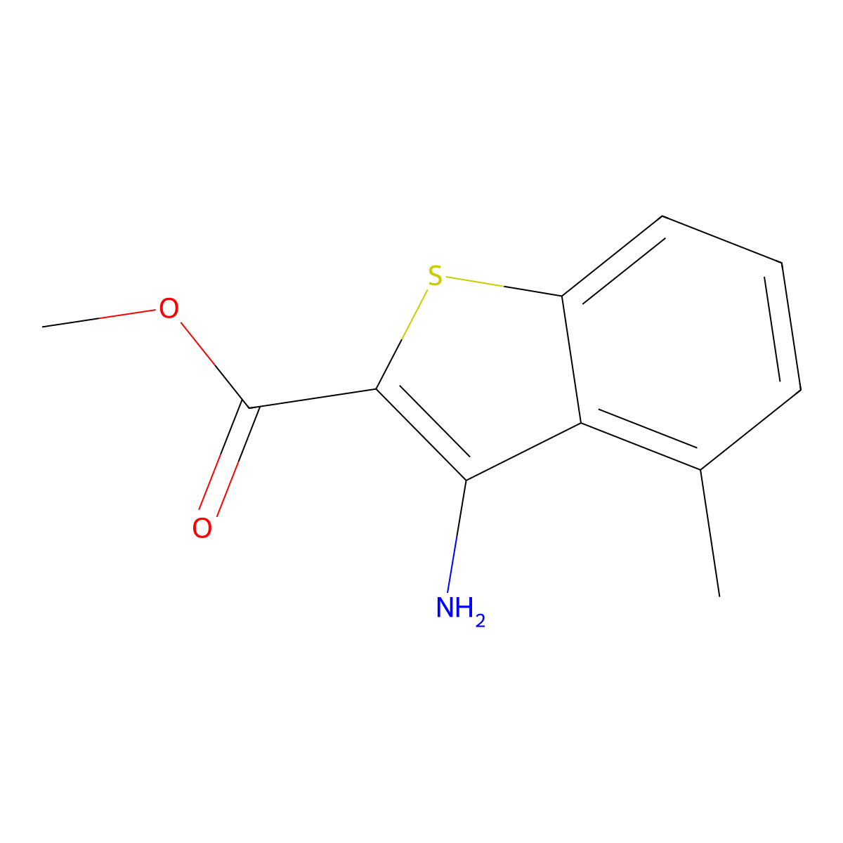 Methyl 3-Amino-4-methylbenzo[b]thiophene-2-carboxylate molecular structure, CAS 1427419-99-5