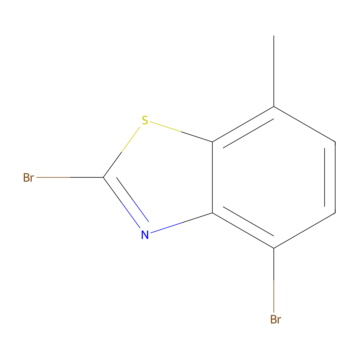 2,4-Dibromo-7-methyl-1,3-benzothiazole molecular structure, CAS 1427420-57-2