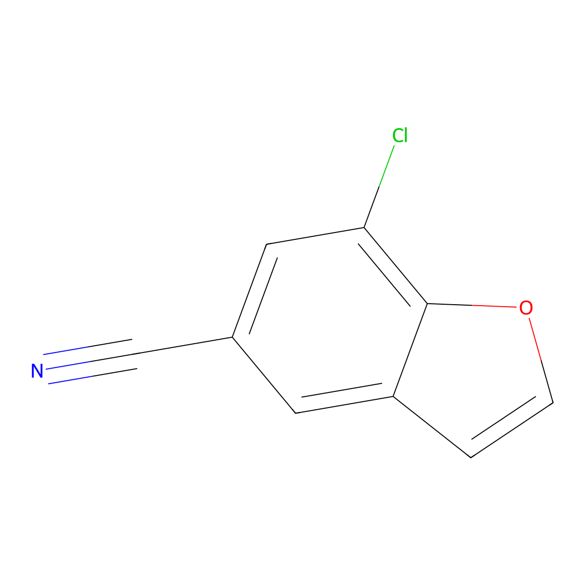 7-Chlorobenzofuran-5-carbonitrile molecular structure, CAS 1427420-85-6