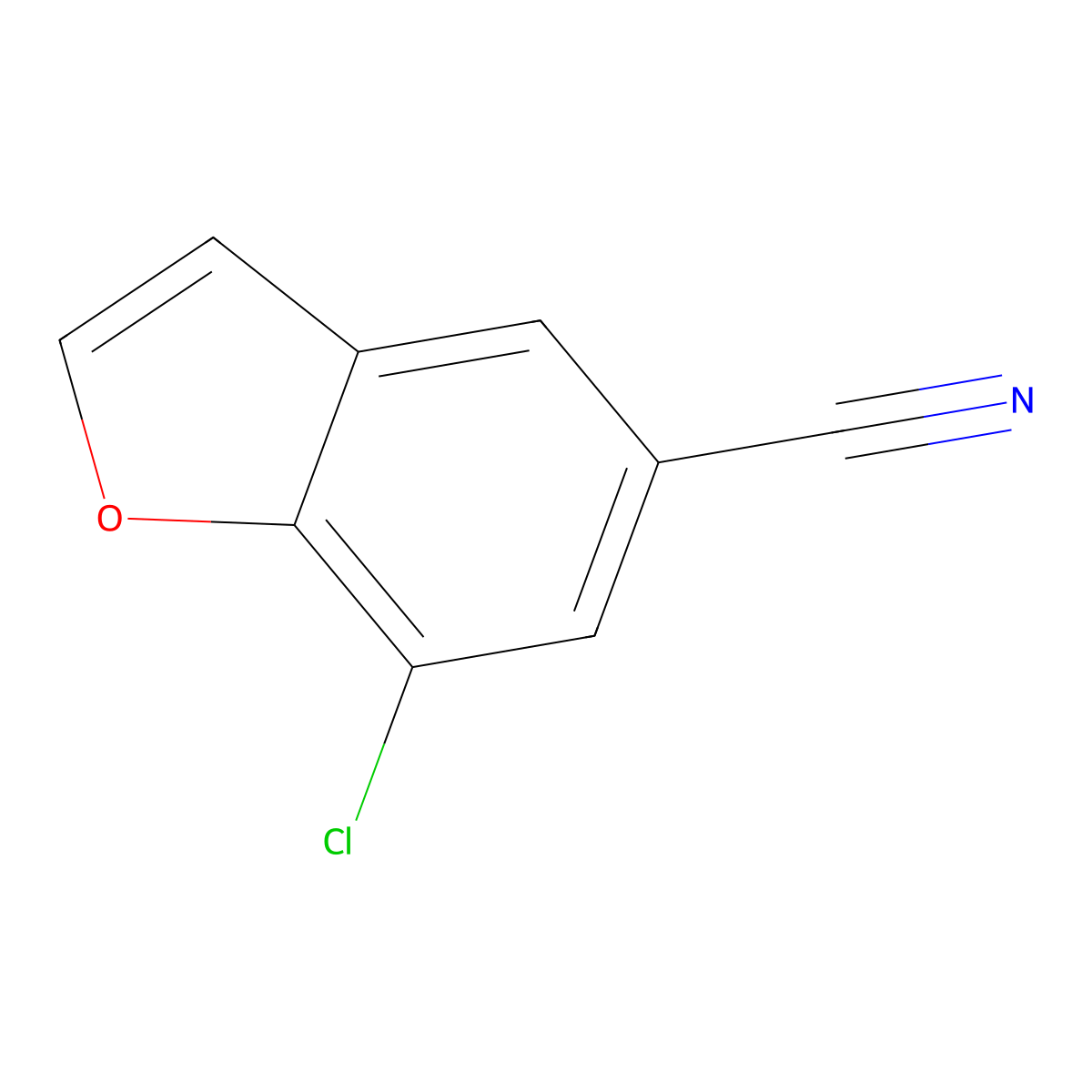 7-Chlorobenzofuran-5-carbonitrile molecular structure, CAS 1427420-85-6