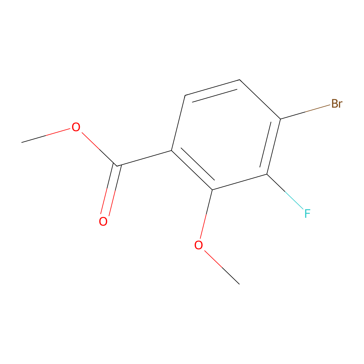 4-Bromo-3-fluoro-2-methoxybenzoic acid methyl ester molecular structure, CAS 1427423-36-6